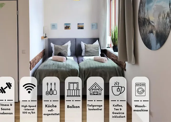 Mayhome - Das Strandloft Schoenes Studioapartment Mit Balkon, Kueche Und Tiefgarage - Sauna Und Fitness Direkt Nebenan